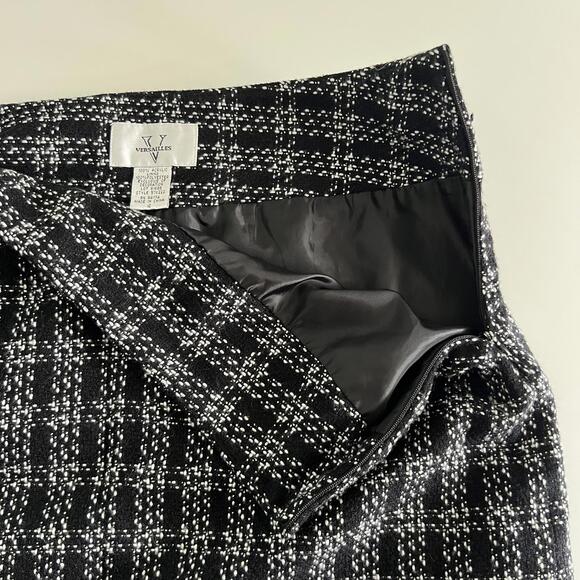 Versailles Chic Black and White Plaid Mini Skirt Size 12 - Picture 3 of 6